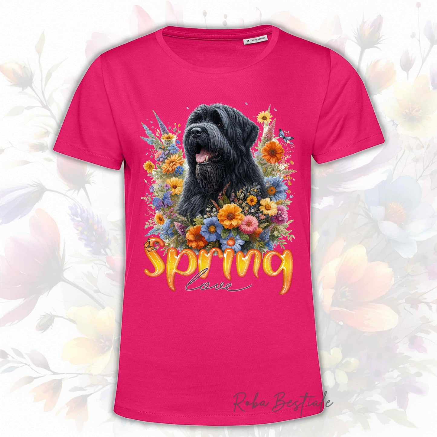 T-Shirt SPRING LOVE - BOVARO DELLE FIANDRE - Uomo o Donna, disponibile in tanti colori - dalla XS alla 5XL