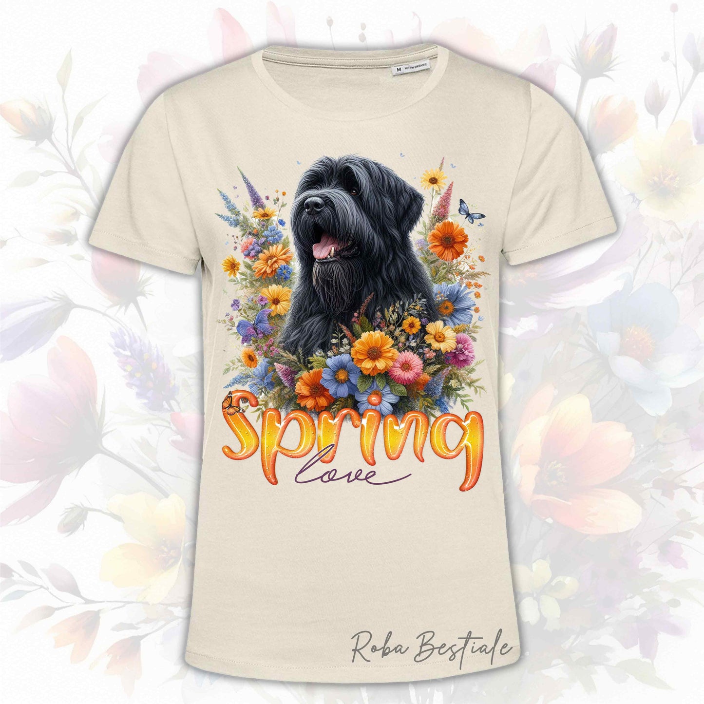 T-Shirt SPRING LOVE - BOVARO DELLE FIANDRE - Uomo o Donna, disponibile in tanti colori - dalla XS alla 5XL