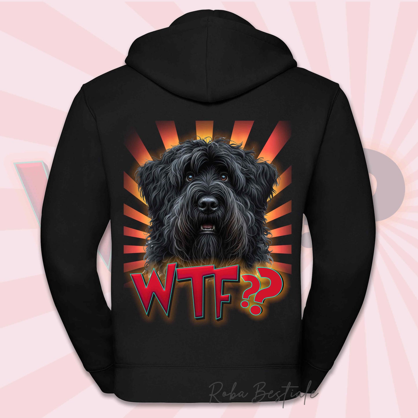 Felpa WTF?? - BOVARO DELLE FIANDRE - Con Cappuccio e Full Zip, Uomo o Donna, in tanti colori - dalla XS alla 5XL