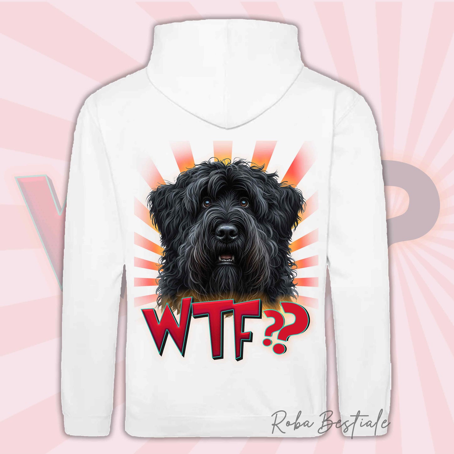 Felpa WTF?? - BOVARO DELLE FIANDRE - Con Cappuccio e Tasconi, Unisex, in tanti colori - dalla XS alla 5XL