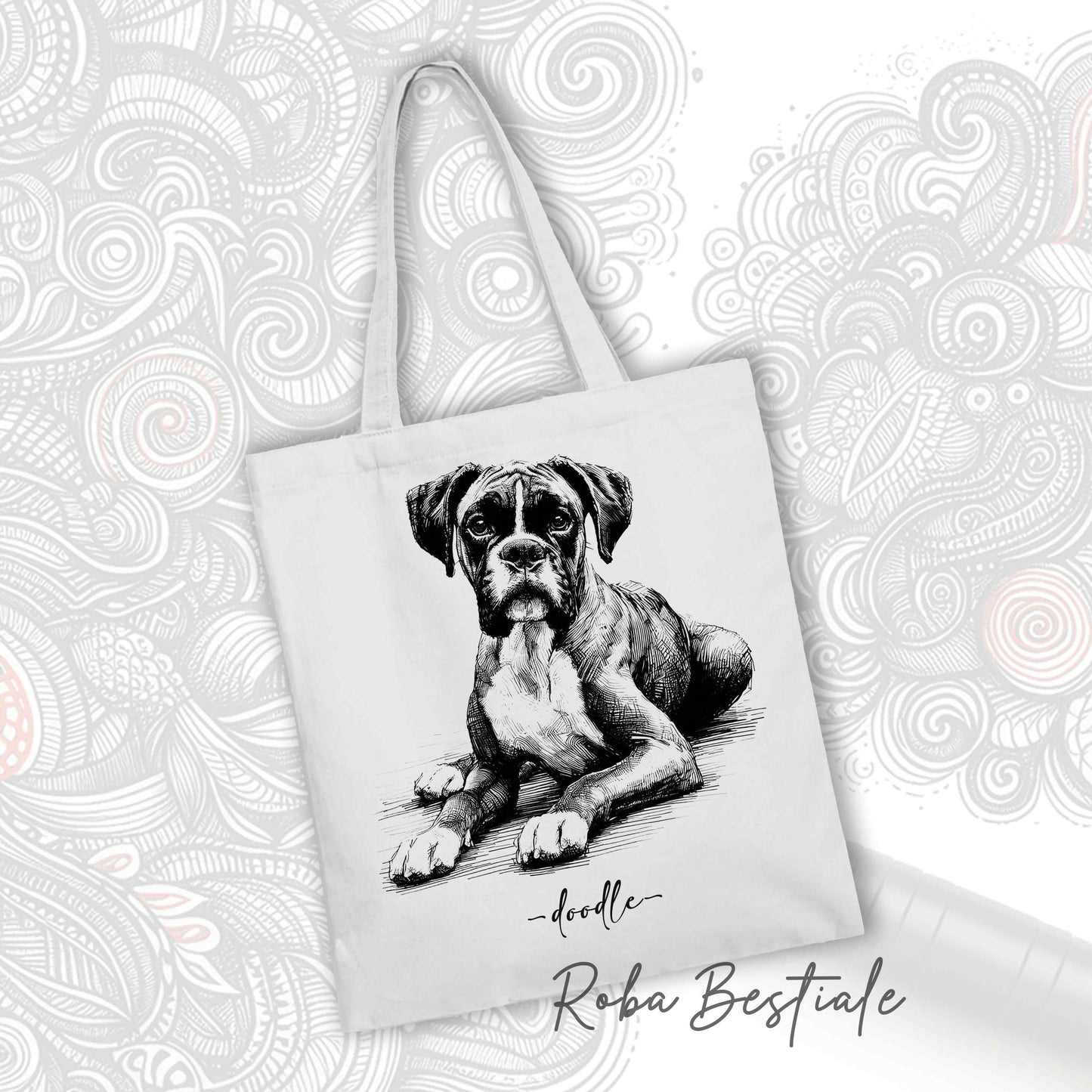 Shopper DOODLE - BOXER Fawn