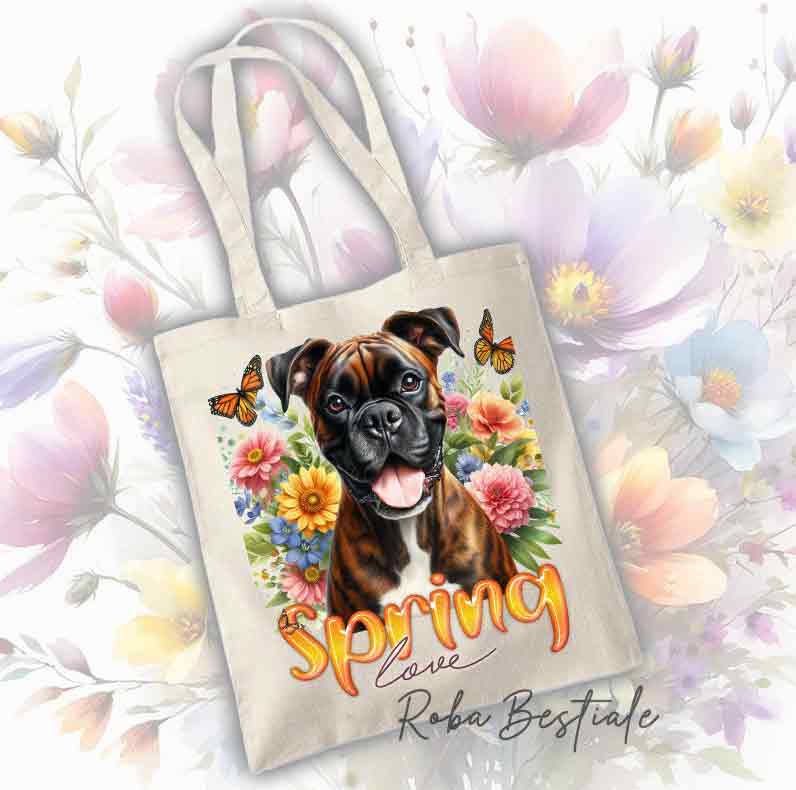 SPRING LOVE Shopper - Brindle BOXER