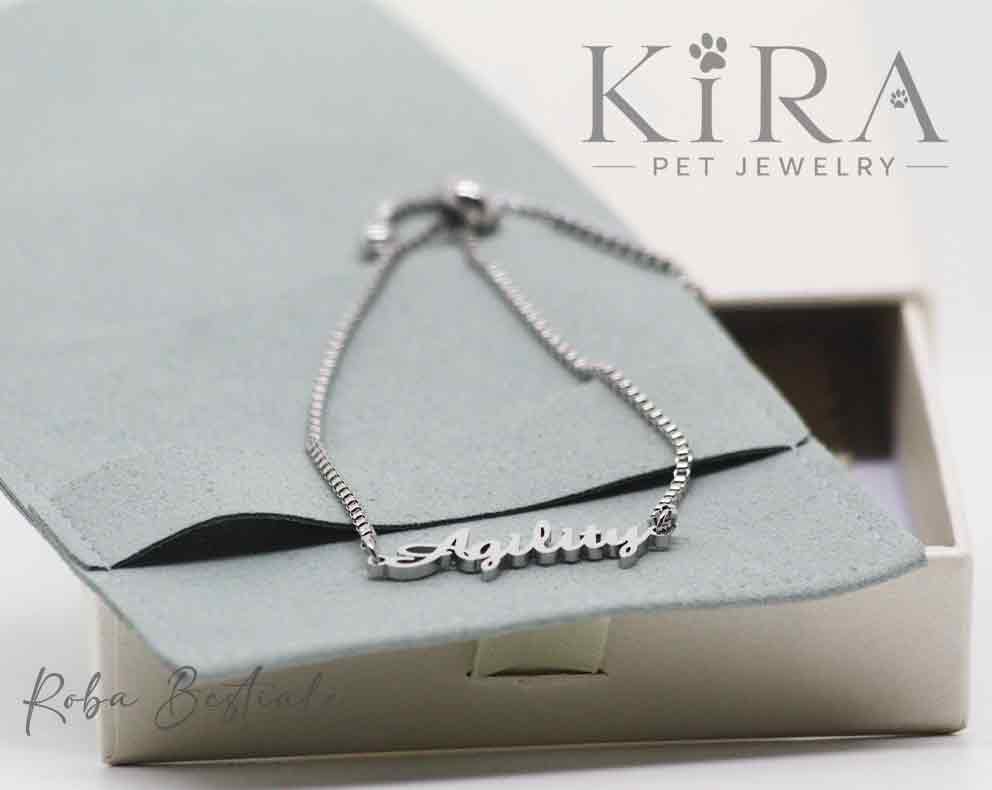 Bracciale KIRA PET JEWERLY - Modello OLIVE - AGILITY - In Acciaio Inox color SILVER