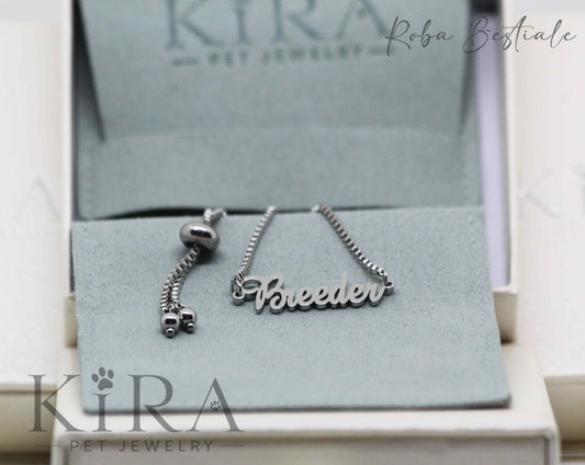Bracciale KIRA PET JEWERLY - Modello OLIVE - BREEDER - In Acciaio Inox color SILVER
