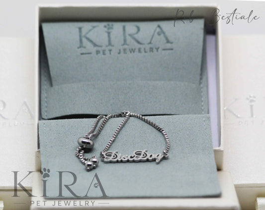 Bracciale KIRA PET JEWERLY - Modello OLIVE - DISC DOG - In Acciaio Inox color SILVER