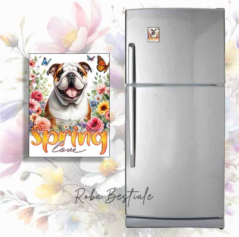SPRING LOVE Magnet - ENGLISH BULLDOG