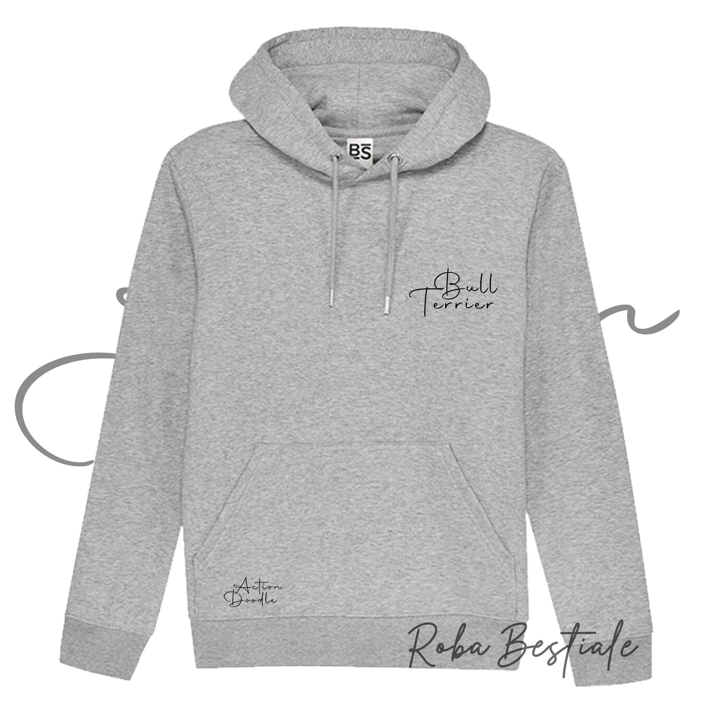 Felpa ACTION DOODLE - BULL TERRIER Bianco 1 - Unisex - Grigia - dalla XS alla 3XL