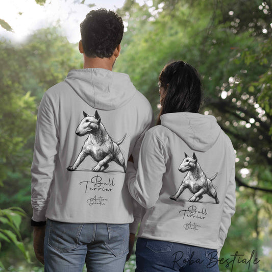 Felpa ACTION DOODLE - BULL TERRIER Bianco 1 - Unisex - Grigia - dalla XS alla 3XL