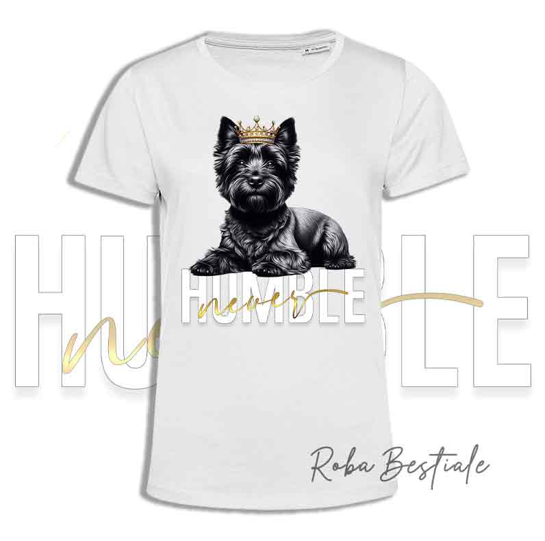 T-shirt NEVER HUMBLE - CAIRN TERRIER Grigio Scuro