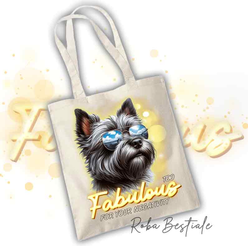 Shopper TOO FABULOUS - CAIRN TERRIER Grigio Scuro
