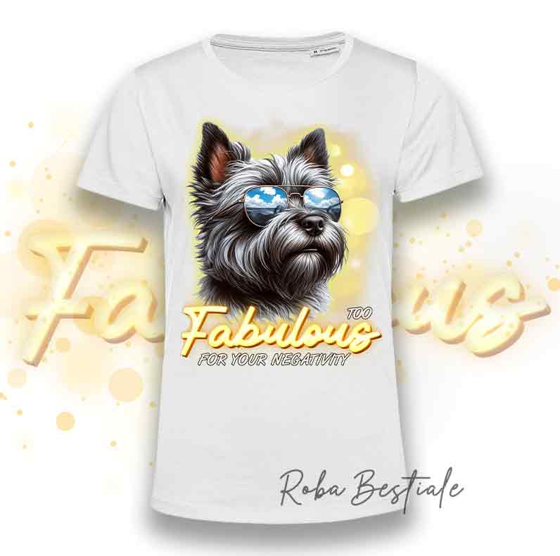 T-Shirt TOO FABULOUS - CAIRN TERRIER Grigio Scuro