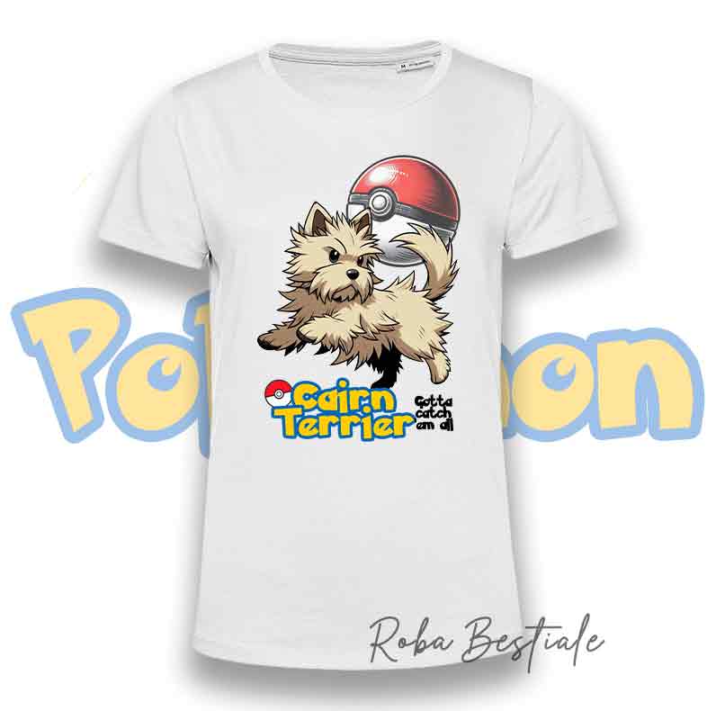 T-Shirt POKEMON - CAIRN TERRIER Crema