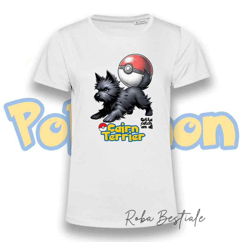 POKEMON - CAIRN TERRIER Dark Gray T-Shirt