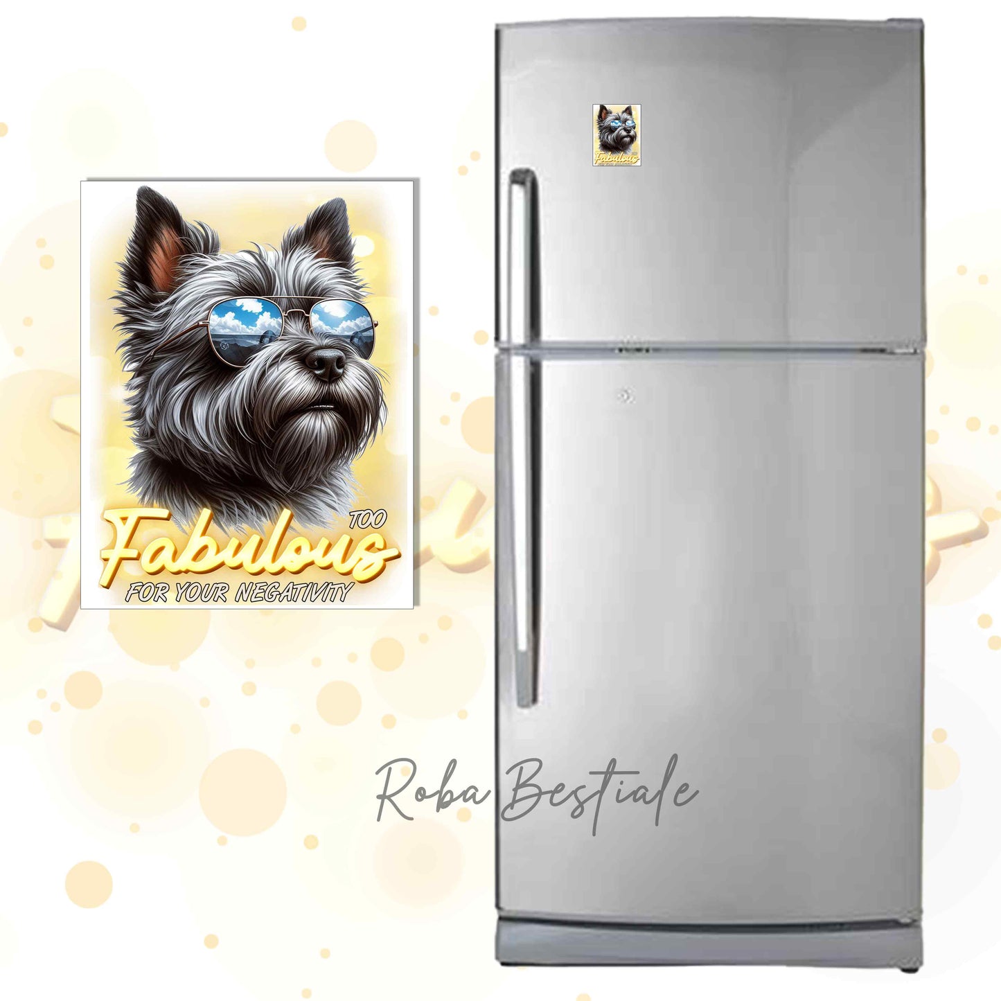 Calamita TOO FABULOUS - CAIRN TERRIER - in MDF - 7x5 cm