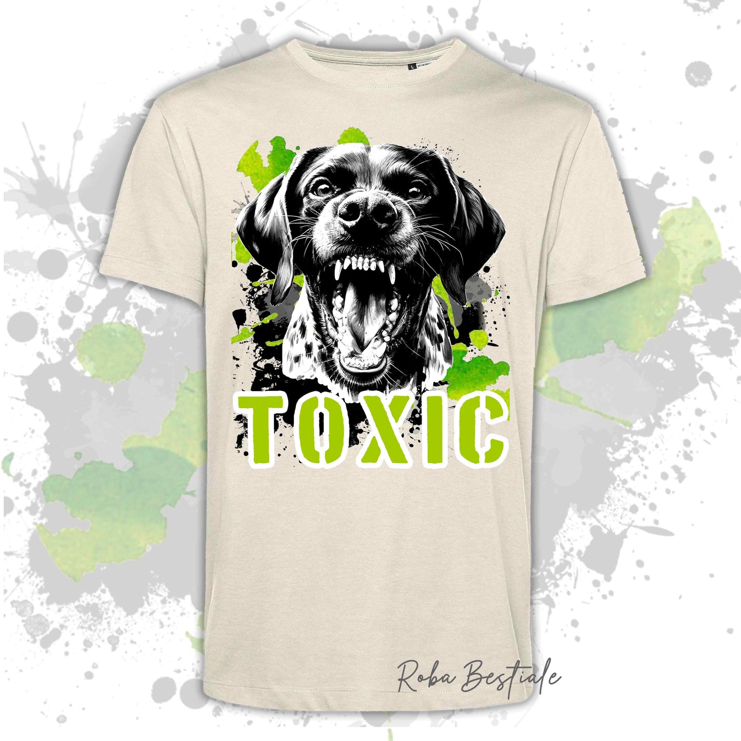 T-Shirt TOXIC - CANE DA FERMA TEDESCO A PELO CORTO - KURZHAAR - Uomo o Donna, disponibile in tanti colori - dalla XS alla 5XL