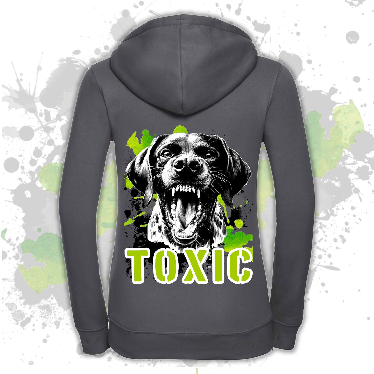 Felpa TOXIC - CANE DA FERMA TEDESCO A PELO CORTO - KURZHAAR - Con Cappuccio e Full Zip, Uomo o Donna, in tanti colori - dalla XS alla 5XL