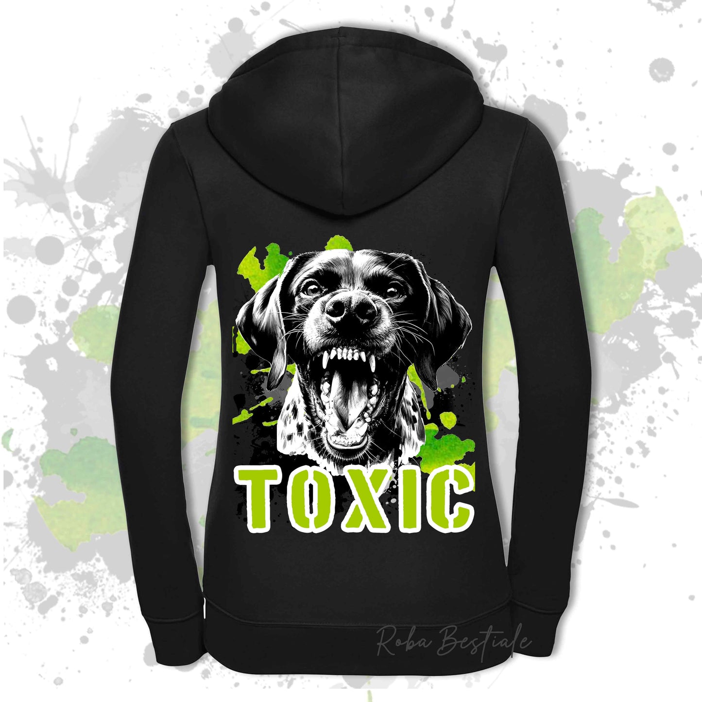 Felpa TOXIC - CANE DA FERMA TEDESCO A PELO CORTO - KURZHAAR - Con Cappuccio e Full Zip, Uomo o Donna, in tanti colori - dalla XS alla 5XL
