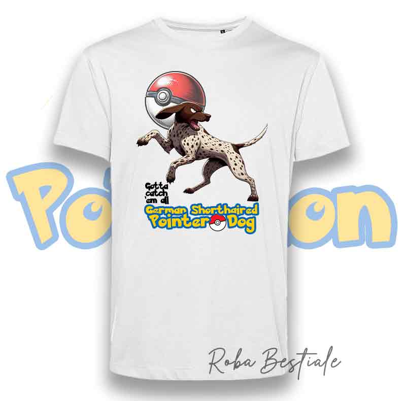 T-Shirt POKEMON - CANE DA FERMA TEDESCO a Pelo Corto - KURZHAAR