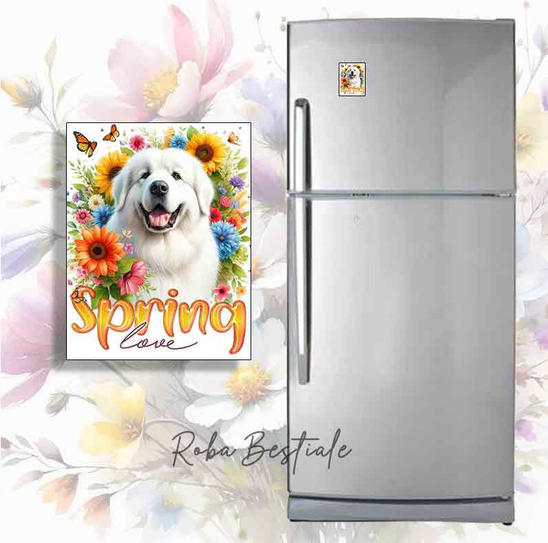 Magnete SPRING LOVE - CANE DA MONTAGNA DEI PIRENEI