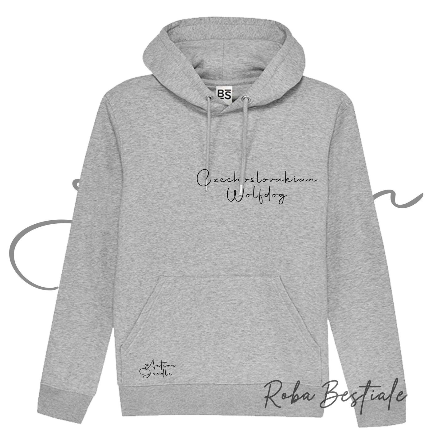 Felpa ACTION DOODLE - CANE LUPO CECOSLOVACCO 1 - Unisex - Grigia - dalla XS alla 3XL