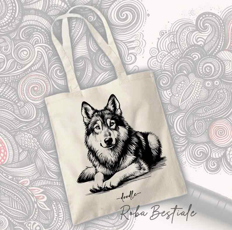 Shopper DOODLE - CANE LUPO CECOSLOVACCO
