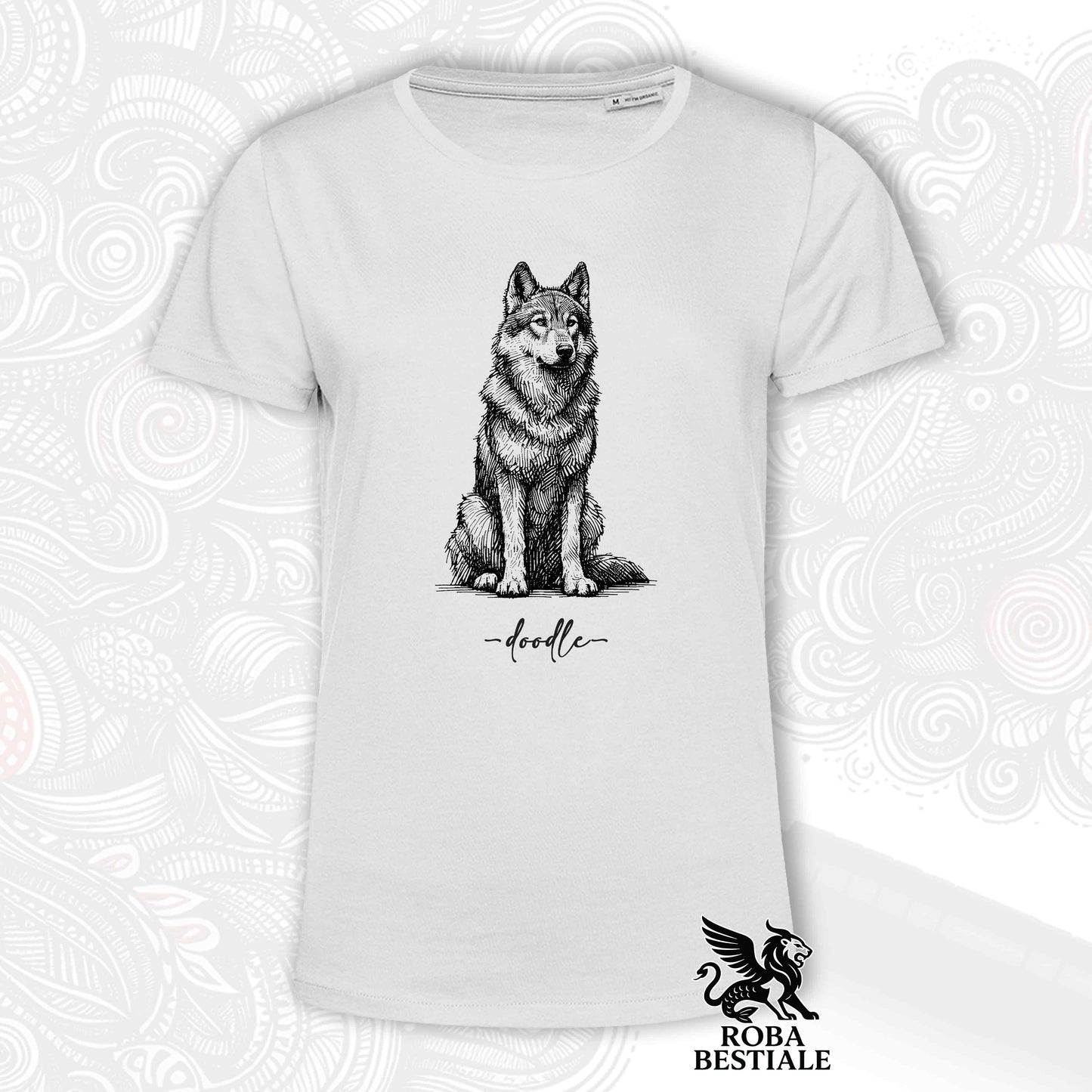 Doodle T-Shirt - Czechoslovakian Wolfdog - White or Beige, Men's or Women's - from XS to 5XL