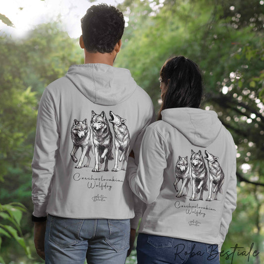 Felpa ACTION DOODLE - CANE LUPO CECOSLOVACCO 1 - Unisex - Grigia - dalla XS alla 3XL