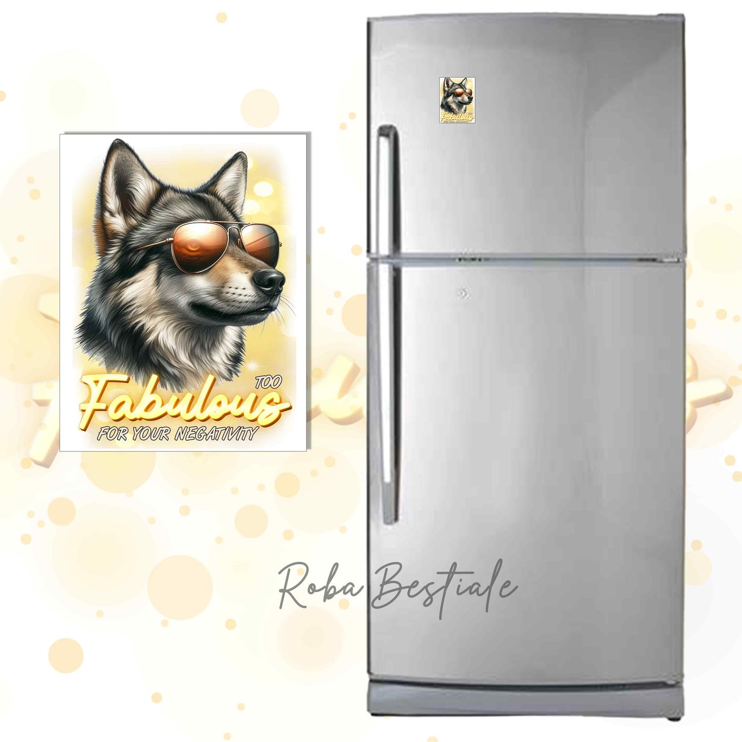 Calamita TOO FABULOUS - CANE LUPO CECOSLOVACCO - in MDF - 7x5 cm