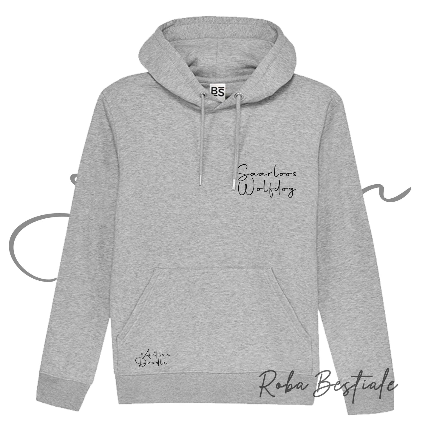 Felpa ACTION DOODLE - CANE LUPO DI SAARLOOS 1 - Unisex - Grigia - dalla XS alla 3XL