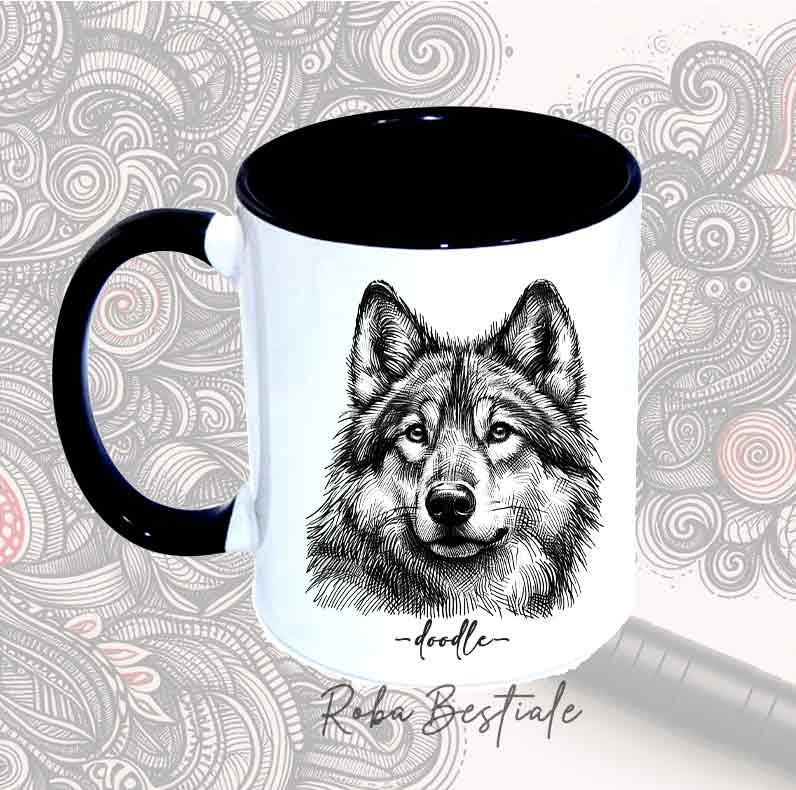 Tazza DOODLE - CANE LUPO DI SAARLOOS