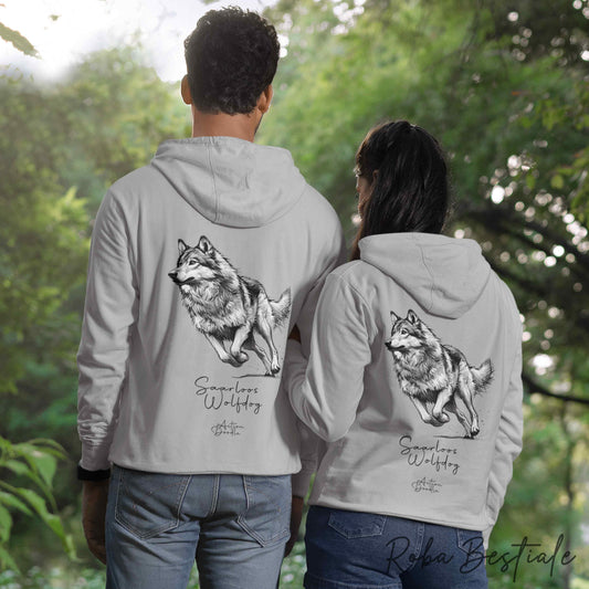 Felpa ACTION DOODLE - CANE LUPO DI SAARLOOS 1 - Unisex - Grigia - dalla XS alla 3XL