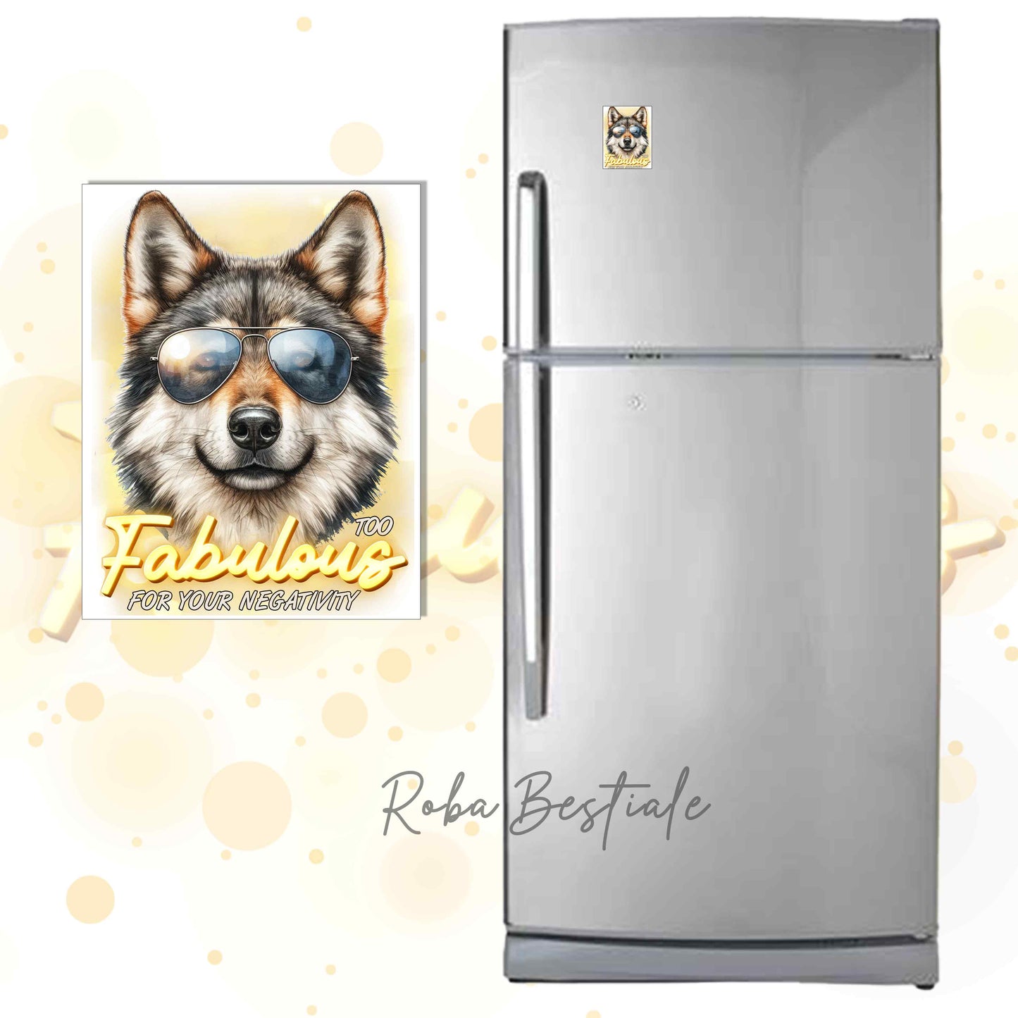 TOO FABULOUS Magnet - SAARLOOS WOLFDOG Grey