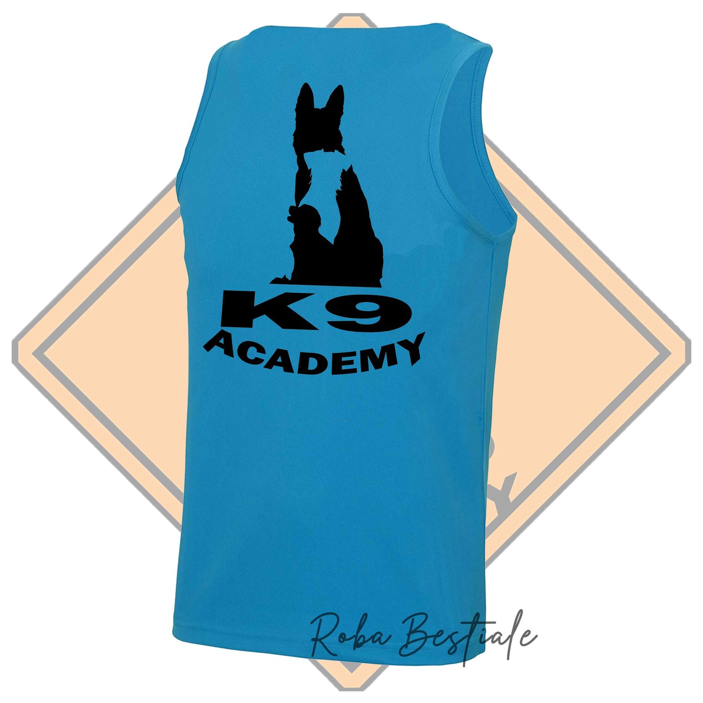 Canotta Sport K9 ACADEMY - AZZURRA, 100% Poliestere - Donna - dalla XS alla 2XL