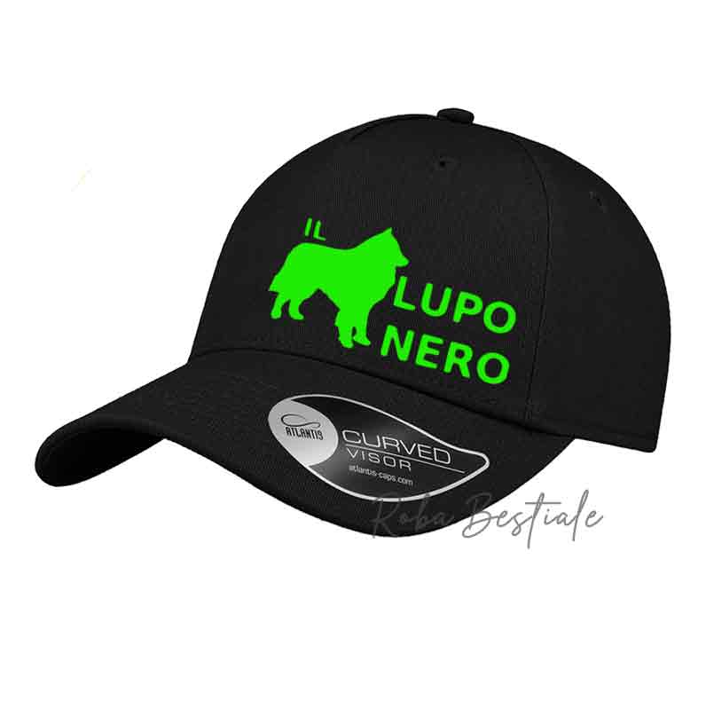 Cappellino IL LUPO NERO - 100% Cotone - Nero