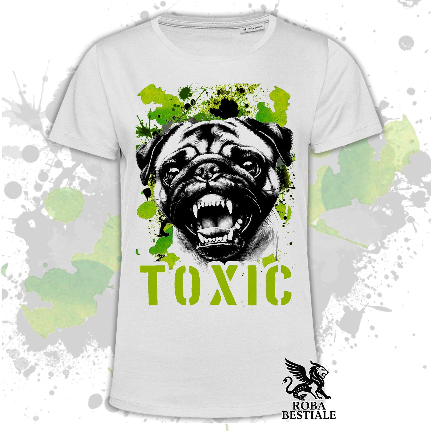 T-Shirt TOXIC - CARLINO - Bianca o Beige, da Uomo o da Donna - dalla XS alla 5XL