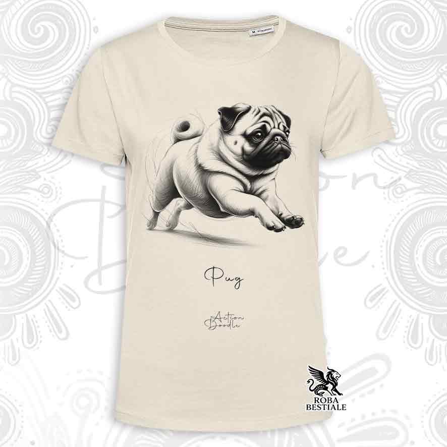 T-Shirt ACTION DOODLE - CARLINO Fulvo - Bianca o Beige, da Uomo o da Donna - dalla XS alla 5XL