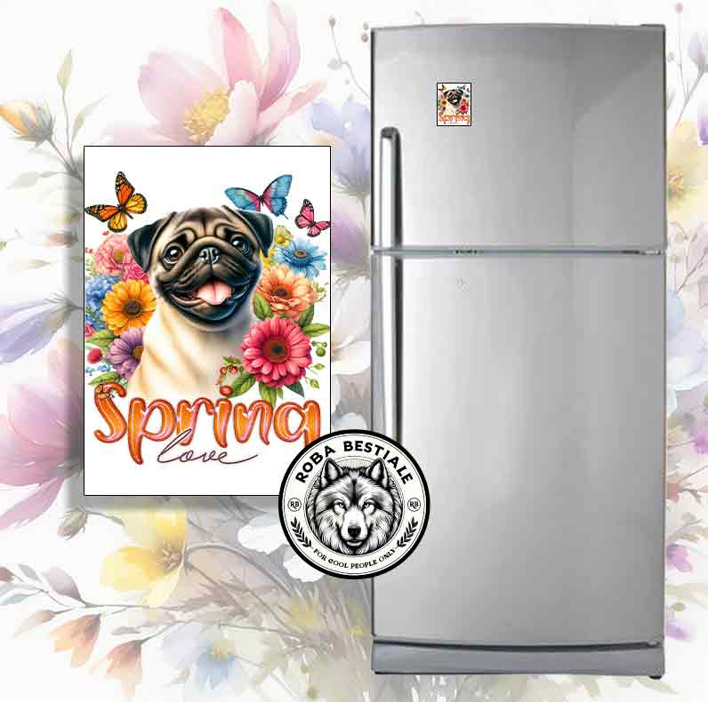SPRING LOVE Magnet - PUG