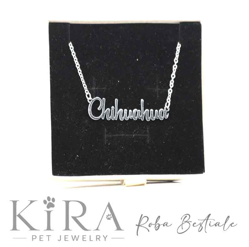 Collana KIRA PET JEWERLY - CHIHUAHUA - In Acciaio Inox con catenella a maglia fine