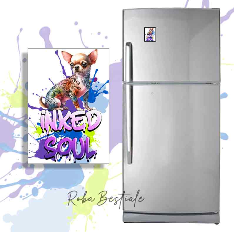 Magnete INKED SOUL - CHIHUAHUA a Pelo Corto Crema