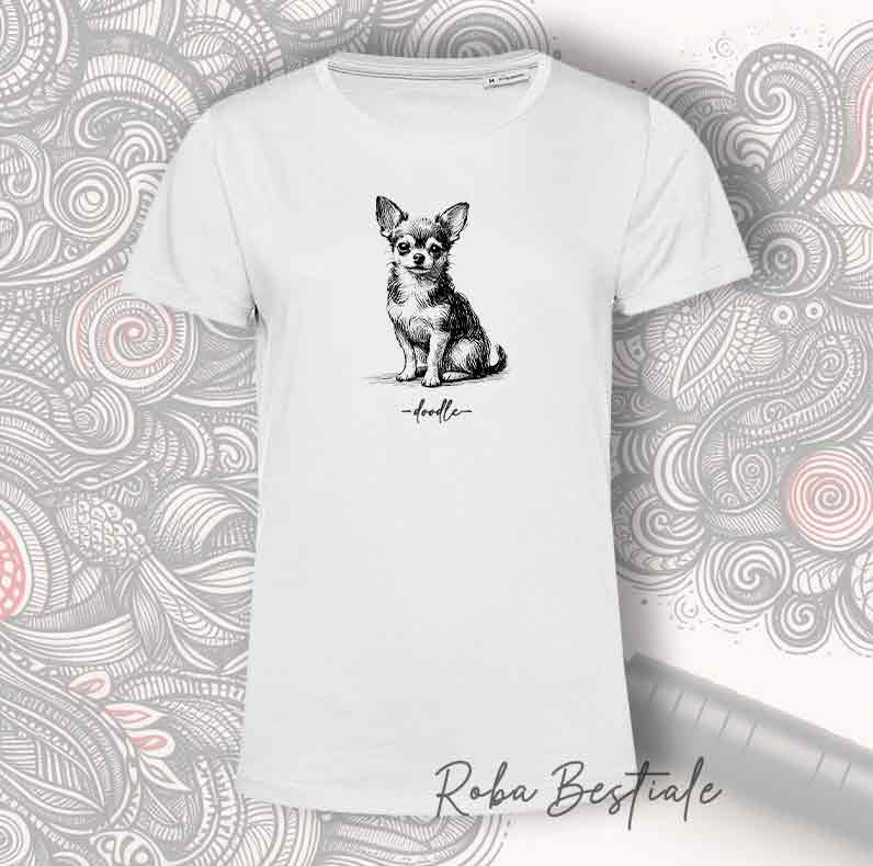 T-Shirt DOODLE - CHIHUAHUA a Pelo Corto