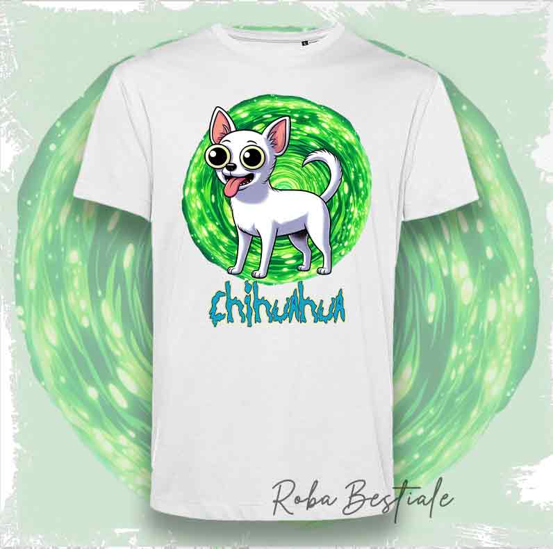 RICK & MORTY - CHIHUAHUA White Short Hair T-Shirt