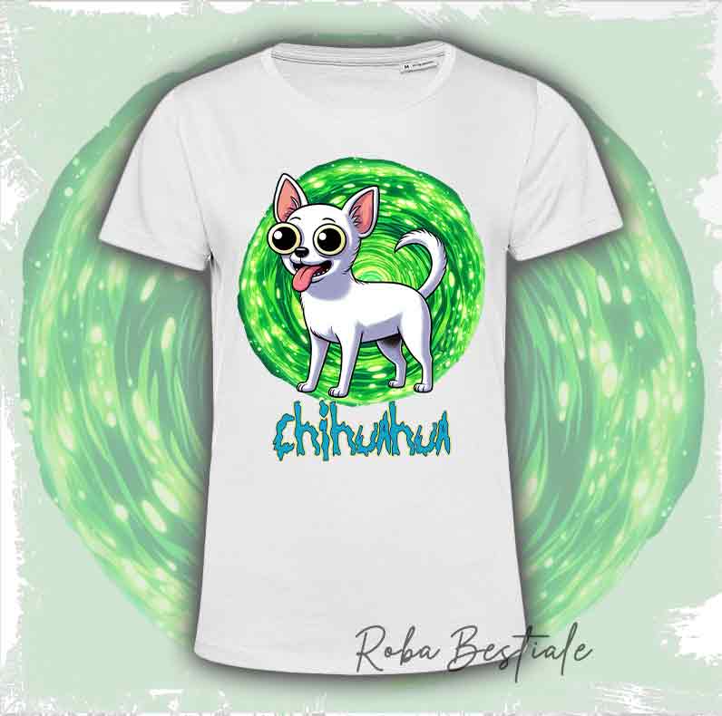 RICK & MORTY - CHIHUAHUA White Short Hair T-Shirt