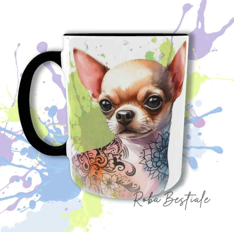 Tazza INKED SOUL - CHIHUAHUA a Pelo Corto Crema