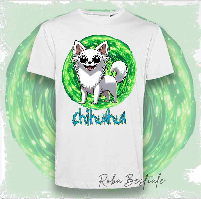 RICK & MORTY T-Shirt - Long Haired CHIHUAHUA White