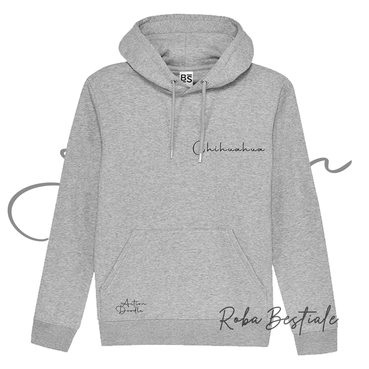 Felpa ACTION DOODLE - CHIHUAHUA a Pelo Corto 1 - Unisex - Grigia - dalla XS alla 3XL