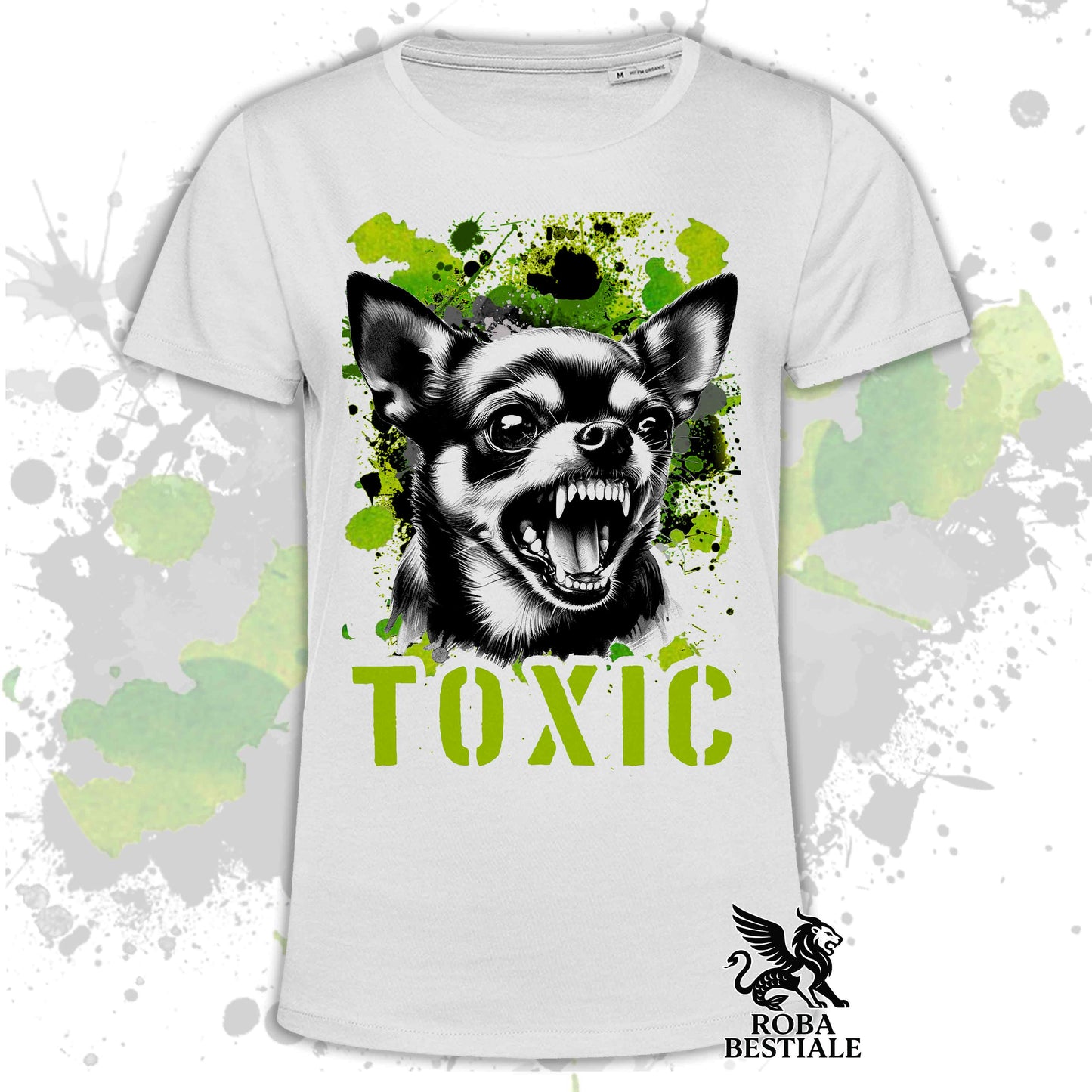 TOXIC T-Shirt - Short-Haired CHIHUAHUA - White, Beige, or Black for Men or Women - XS to 5XL