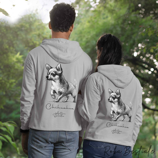 Felpa ACTION DOODLE - CHIHUAHUA a Pelo Corto 1 - Unisex - Grigia - dalla XS alla 3XL