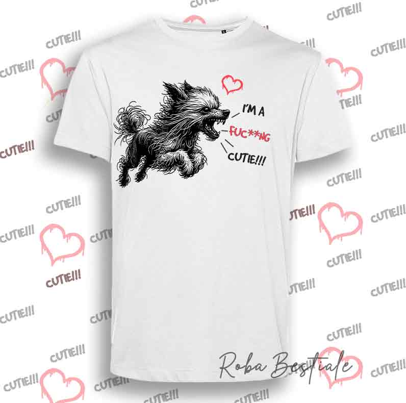 T-Shirt I'M A FUC**NG CUTIE - CHINESE CRESTED DOG - Uomo o Donna - dalla XS alla 5XL