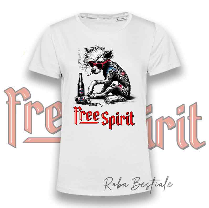 T-Shirt FREE SPIRIT - CHINESE CRESTED DOG