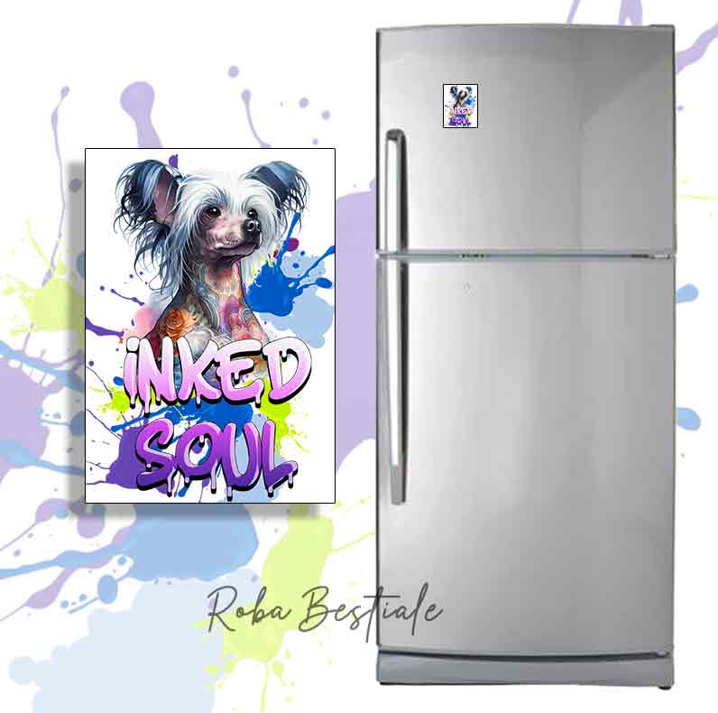 Magnet INKED SOUL - CHINESE CRESTED DOG Hairless Grey